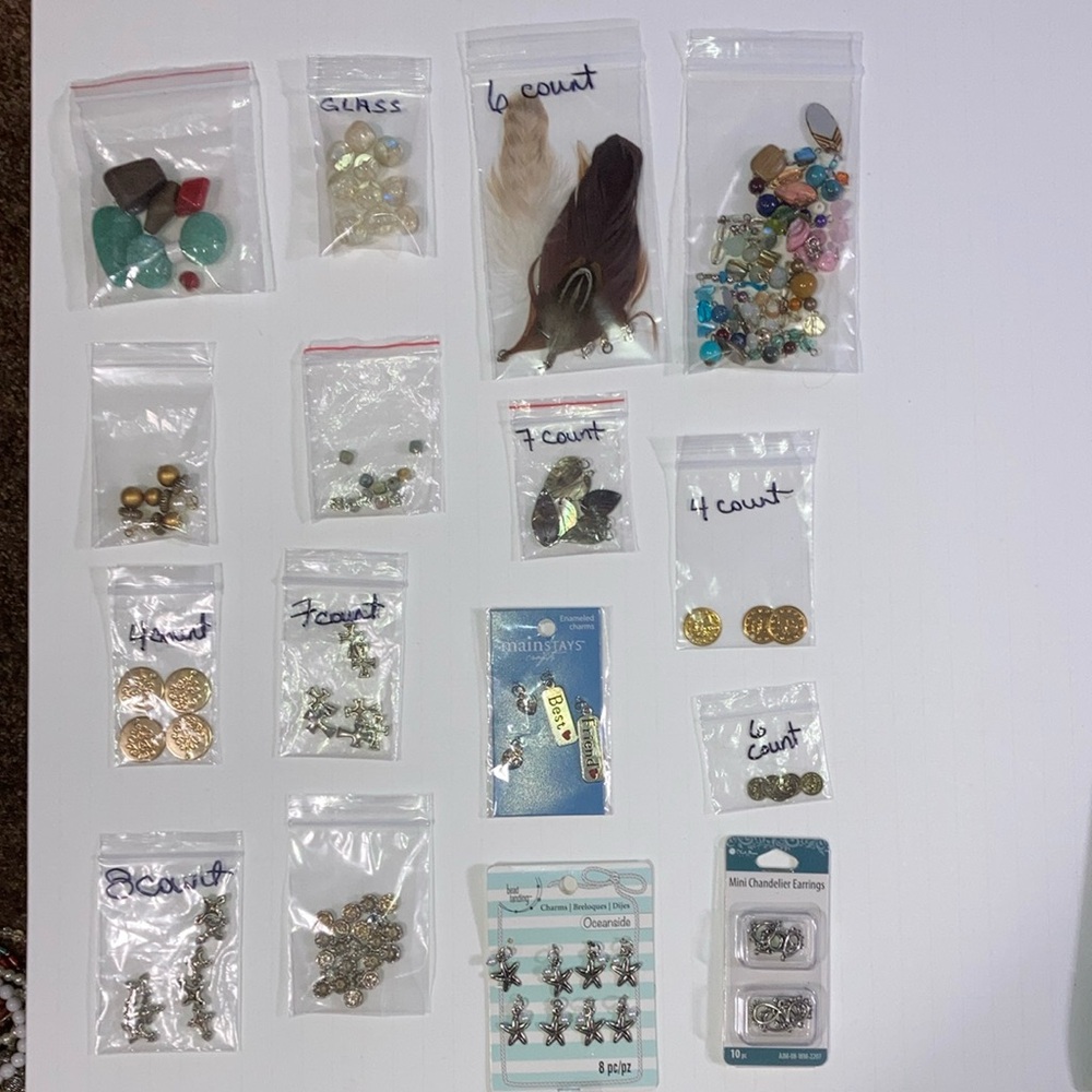 Lot of beads and various other items for jewelry making
